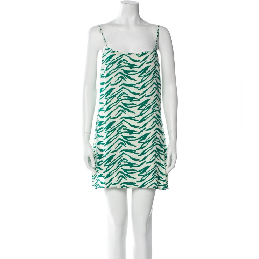 Reformation Dress in Green Zebra Print - Size 12